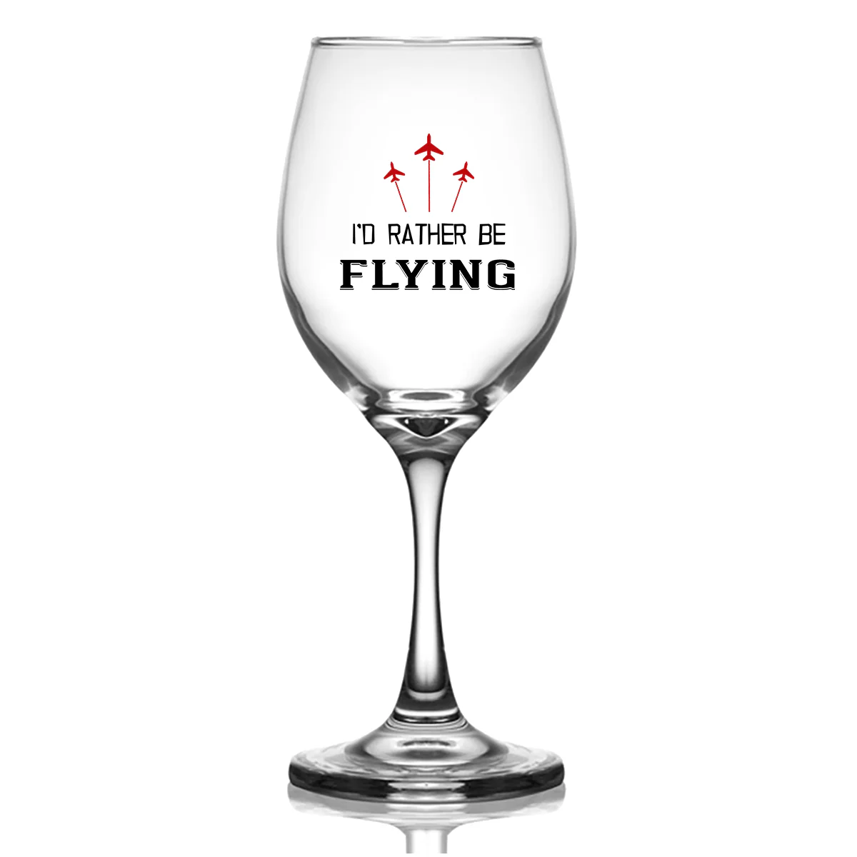 I'D Rather Be Flying Designed Wine Glasses - Image 2