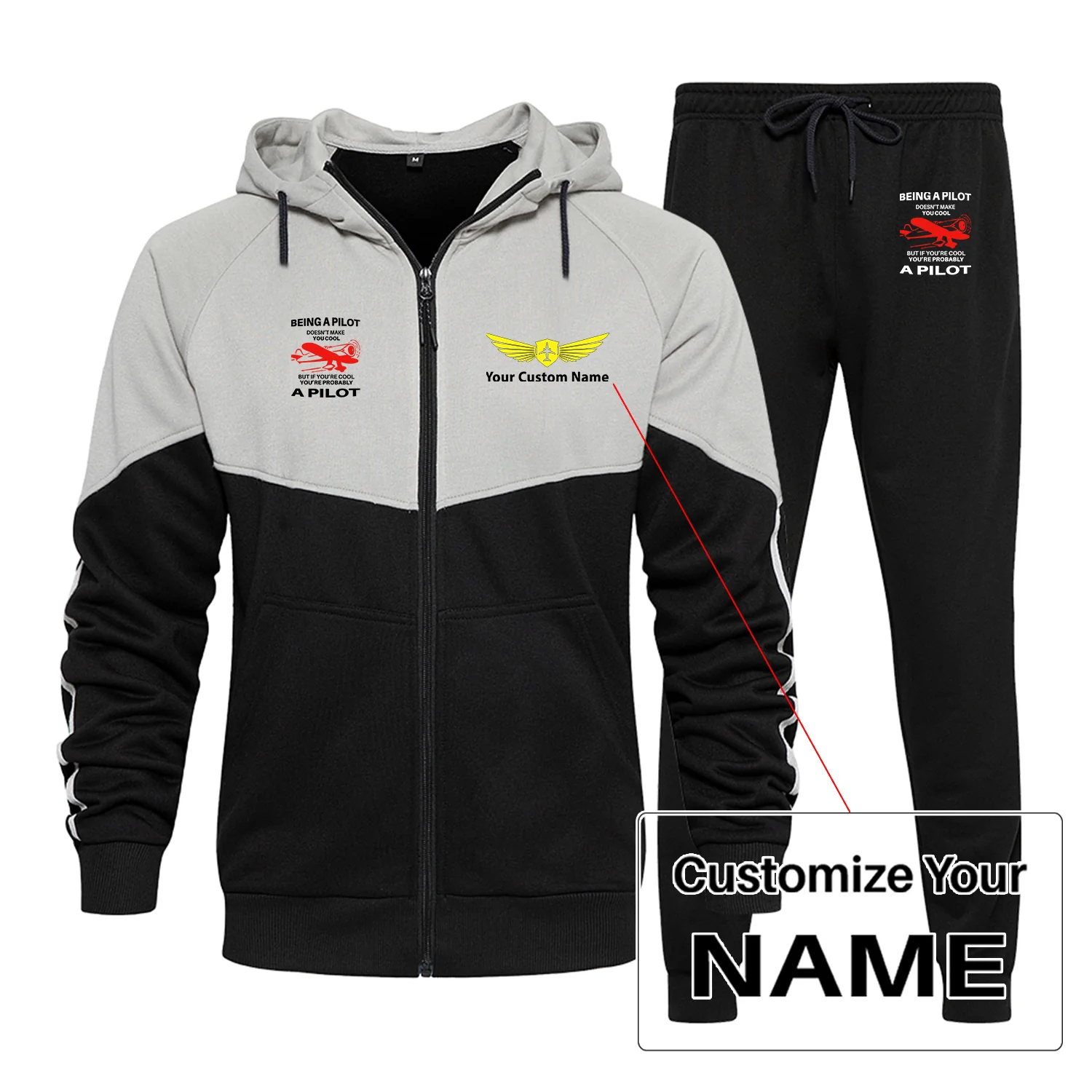 If You're Cool You're Probably a Pilot Designed Colourful Z. Hoodies & Sweatpants - Image 2