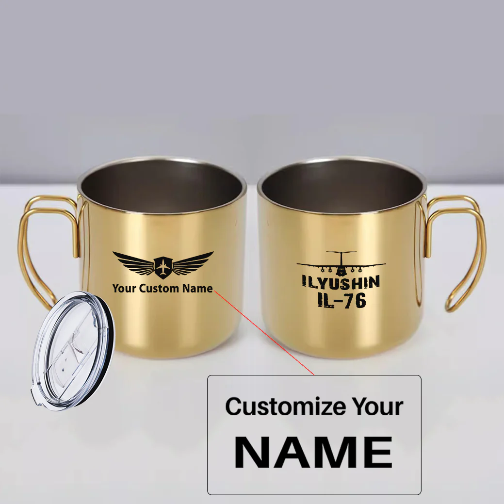 ILyushin IL-76 & Plane Designed Stainless Steel Portable Mugs - Image 5