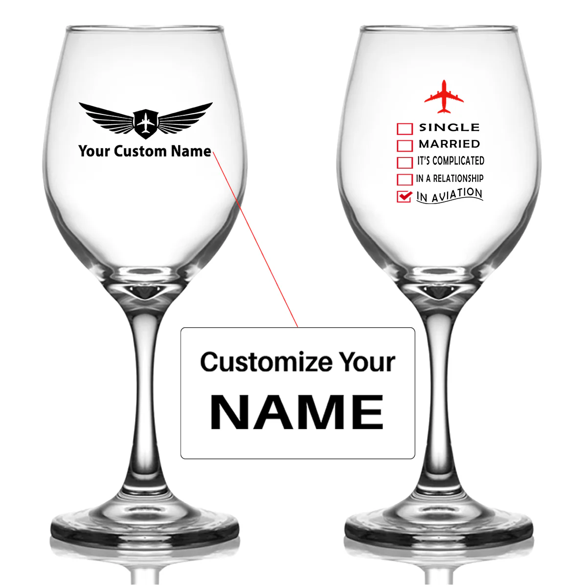 In Aviation Designed Wine Glasses