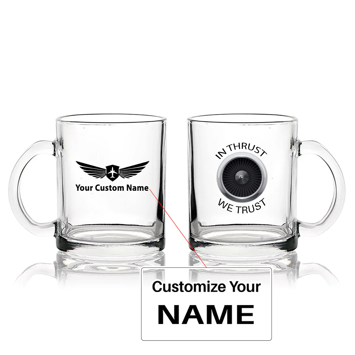 In Thrust We Trust Designed Coffee & Tea Glasses