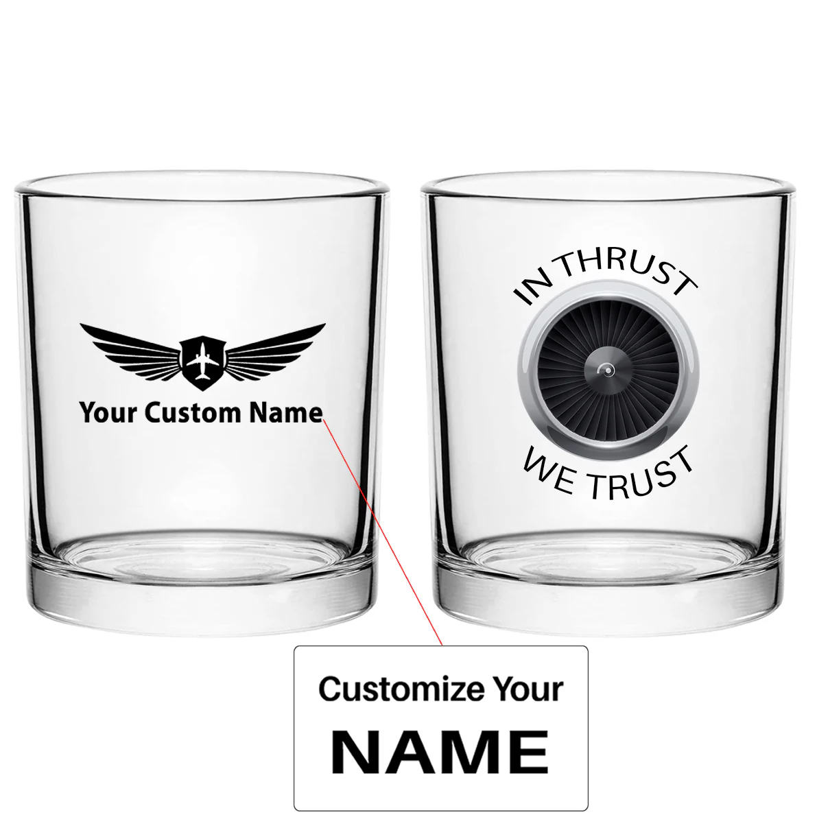 In Thrust We Trust Designed Special Whiskey Glasses