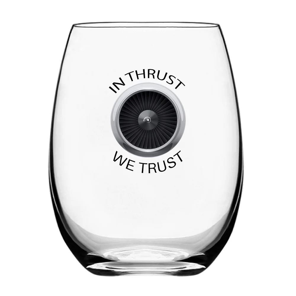 In Thrust We Trust Designed Water & Drink Glasses - Image 2