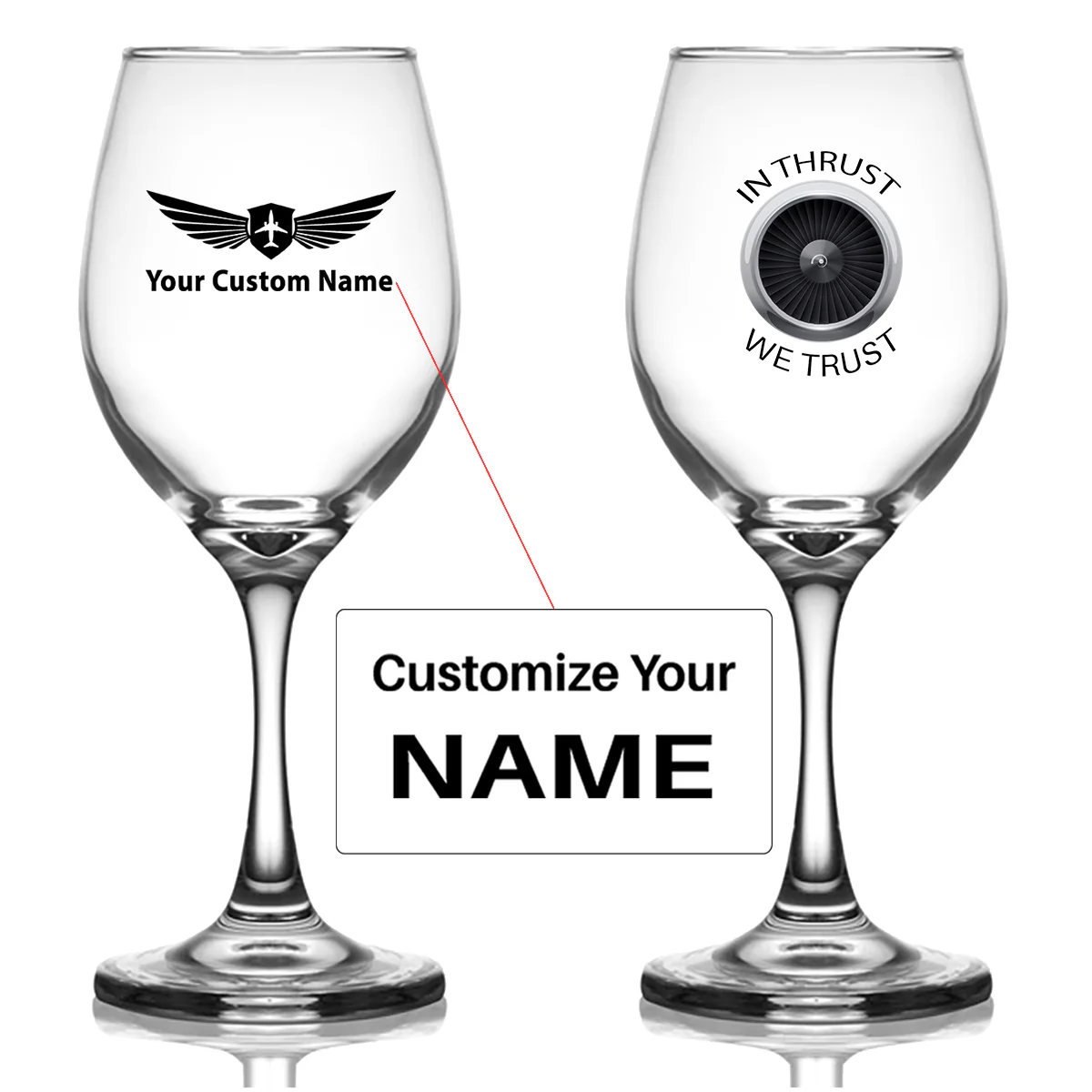 In Thrust We Trust Designed Wine Glasses