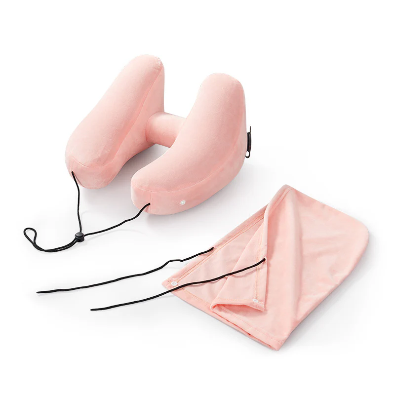 Inflatable U-Shaped Hooded Travel Neck Pillow: Portable (with Blackout Windproof Cap) - Image 15