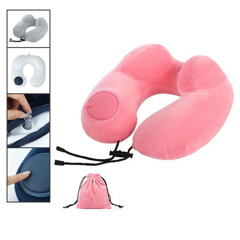 Inflatable U-Shaped Double Hump Neck Pillow: Portable for Outdoor Travel - Image 10