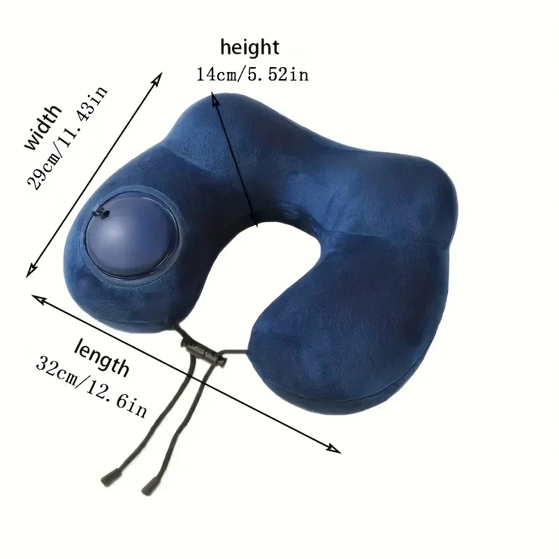 Inflatable U-Shaped Double Hump Neck Pillow: Portable for Outdoor Travel - Image 2