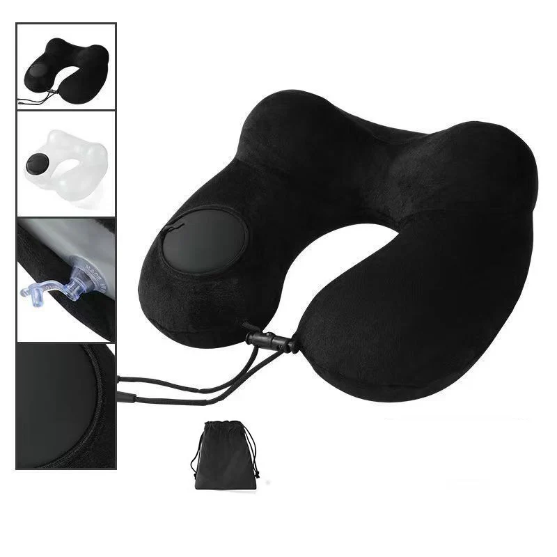 Inflatable U-Shaped Double Hump Neck Pillow: Portable for Outdoor Travel - Image 8