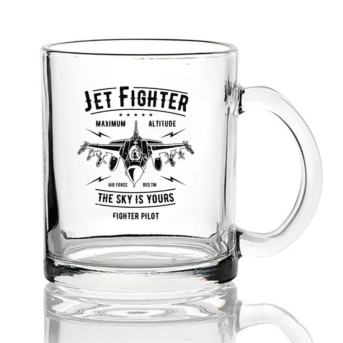 Jet Fighter - The Sky is Yours Designed Coffee & Tea Glasses - Image 2