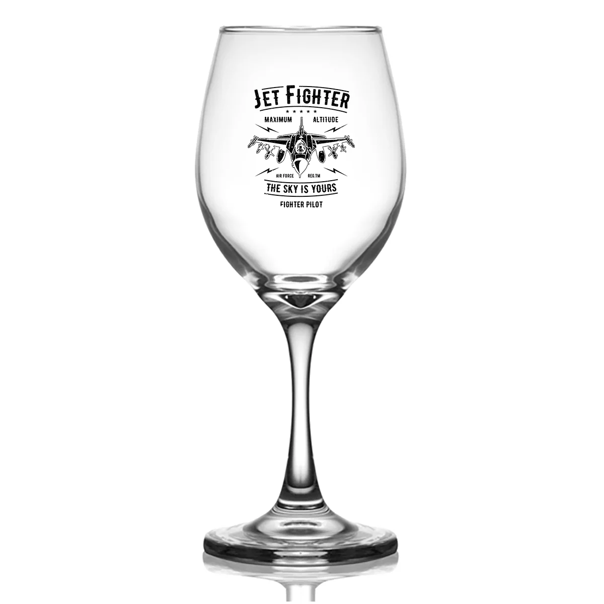 Jet Fighter - The Sky is Yours Designed Wine Glasses - Image 2