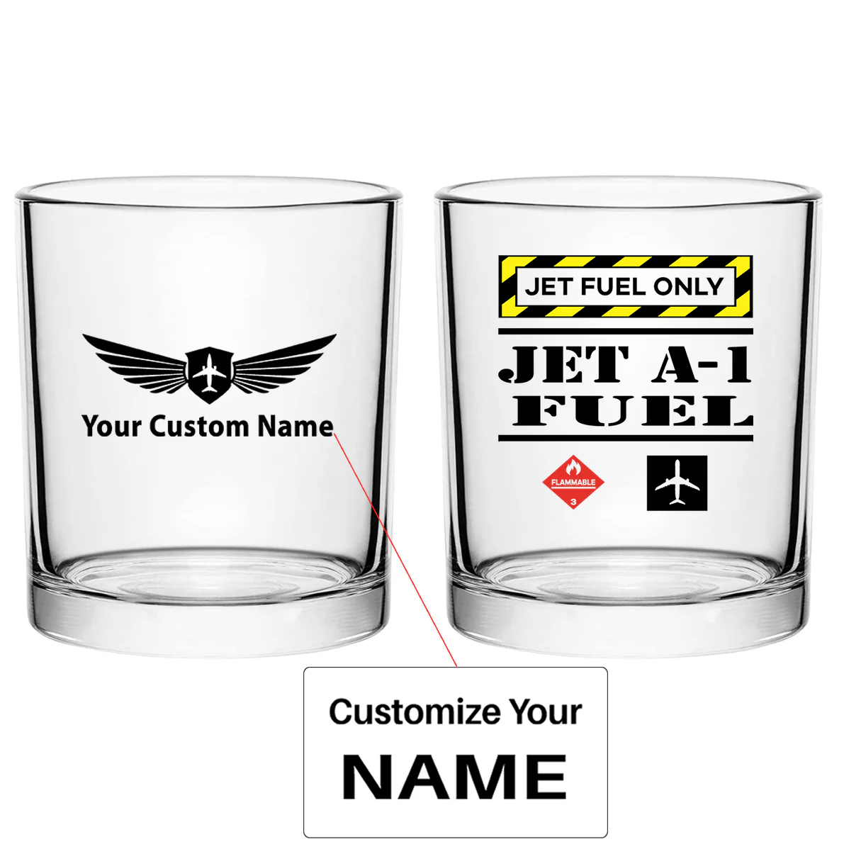 Jet Fuel Only Designed Special Whiskey Glasses
