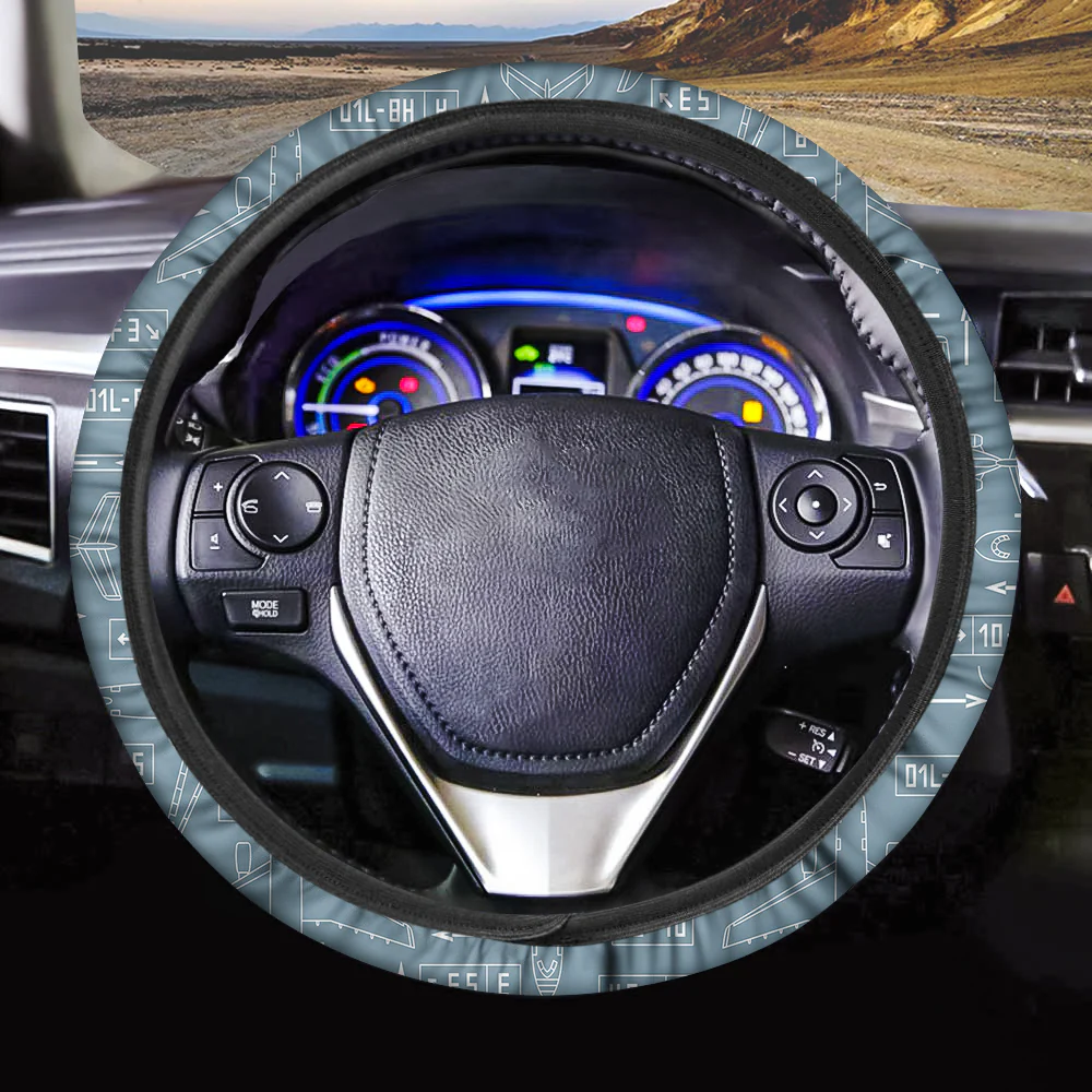 Jet Planes & Airport Signs Designed Car Steering Wheel Cover