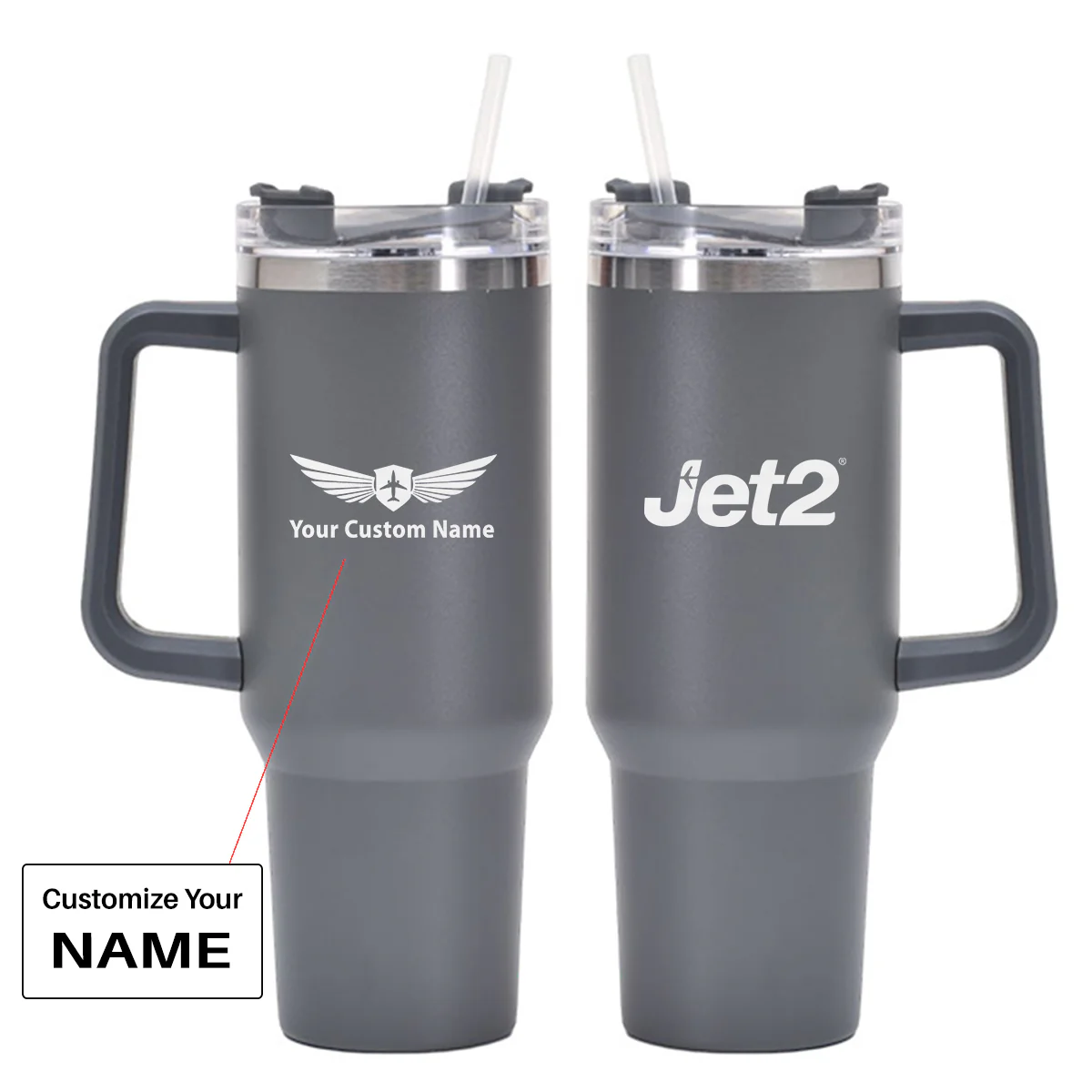 JET2 Airlines Designed 40oz Stainless Steel Car Mug With Holder - Image 19