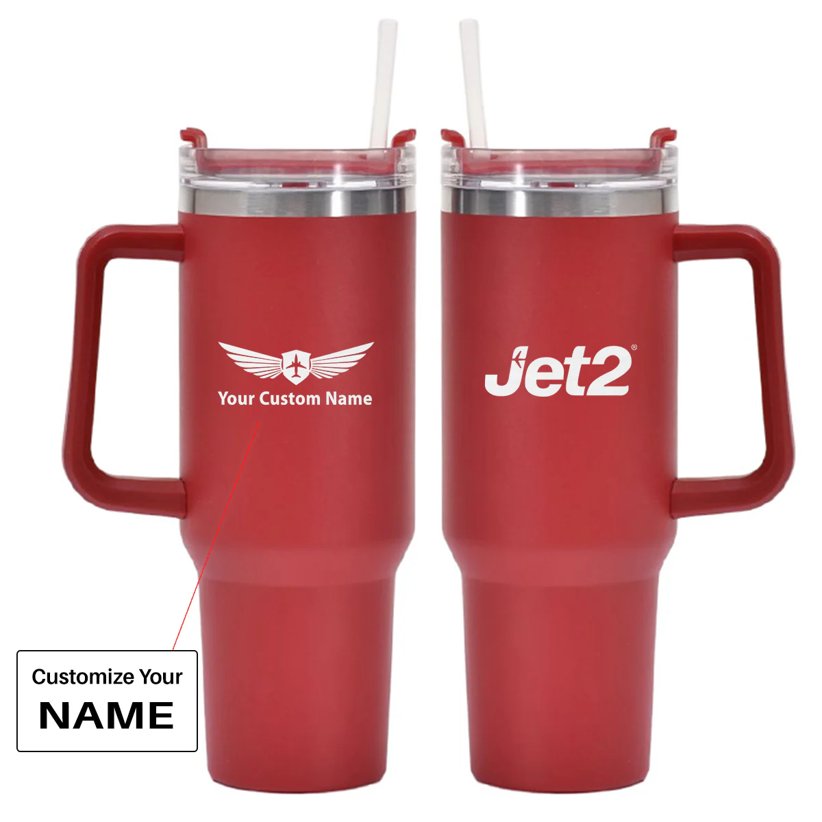 JET2 Airlines Designed 40oz Stainless Steel Car Mug With Holder - Image 7