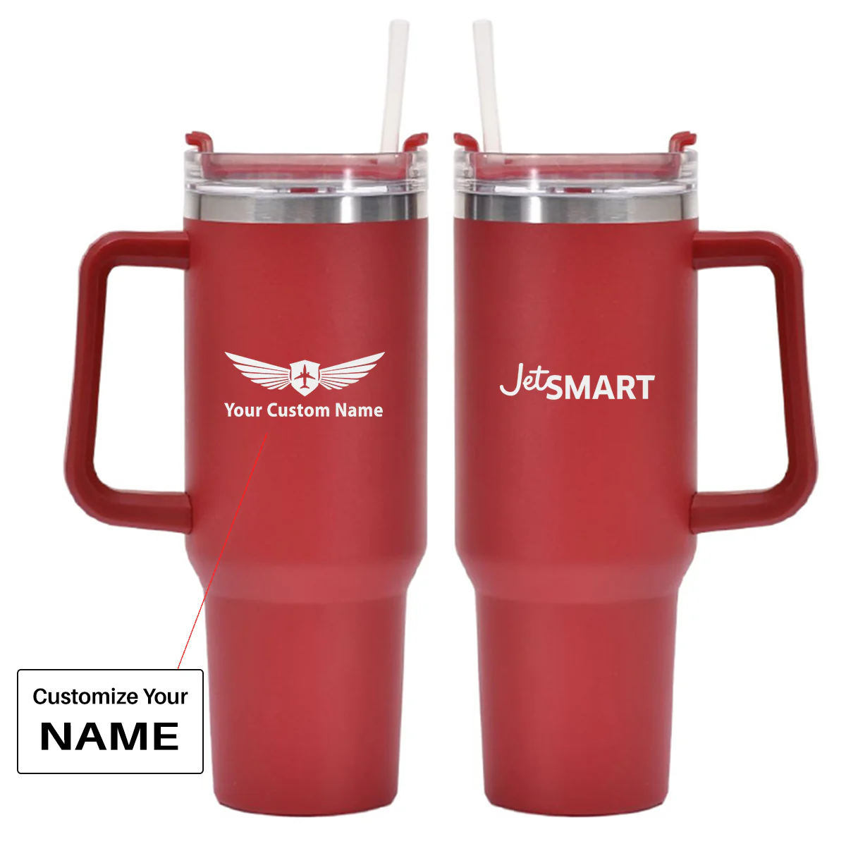 JetSmart Airlines Designed 40oz Stainless Steel Car Mug With Holder - Image 7