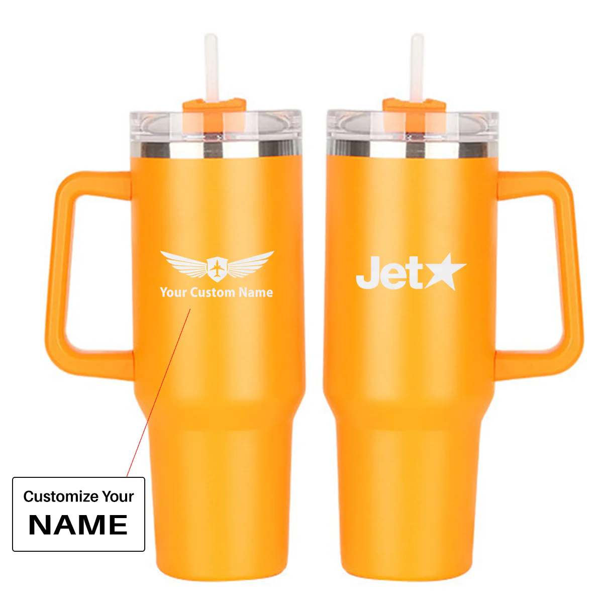 Jetstar Airlines Designed 40oz Stainless Steel Car Mug With Holder - Image 11