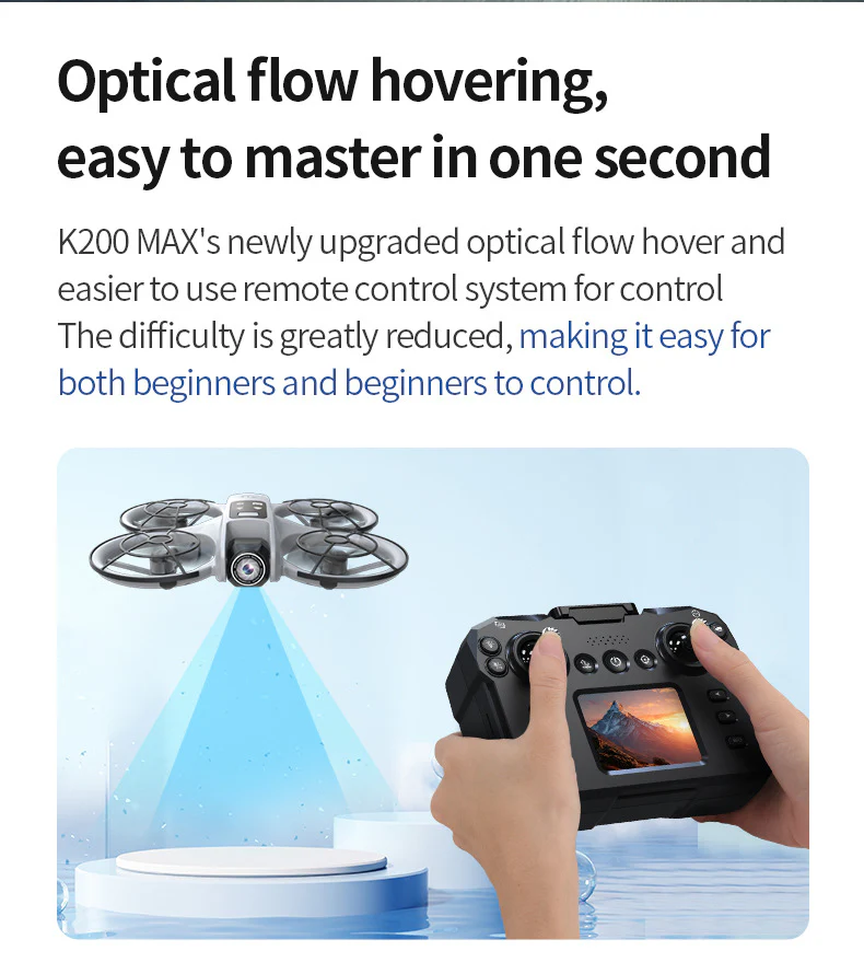 K200 Brushless Drone: Screen Remote, Optical Flow Positioning & Colorful LED Full-Protection Quadcopter - Image 10