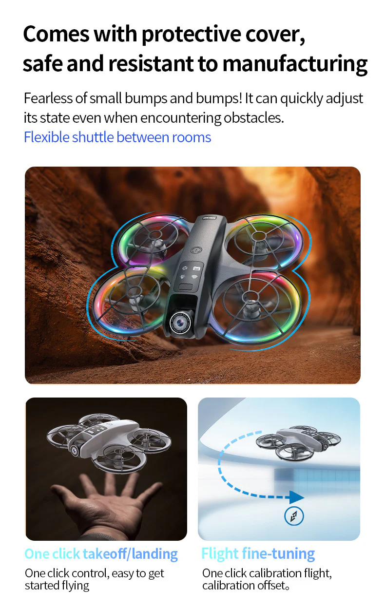 K200 Brushless Drone: Screen Remote, Optical Flow Positioning & Colorful LED Full-Protection Quadcopter - Image 19