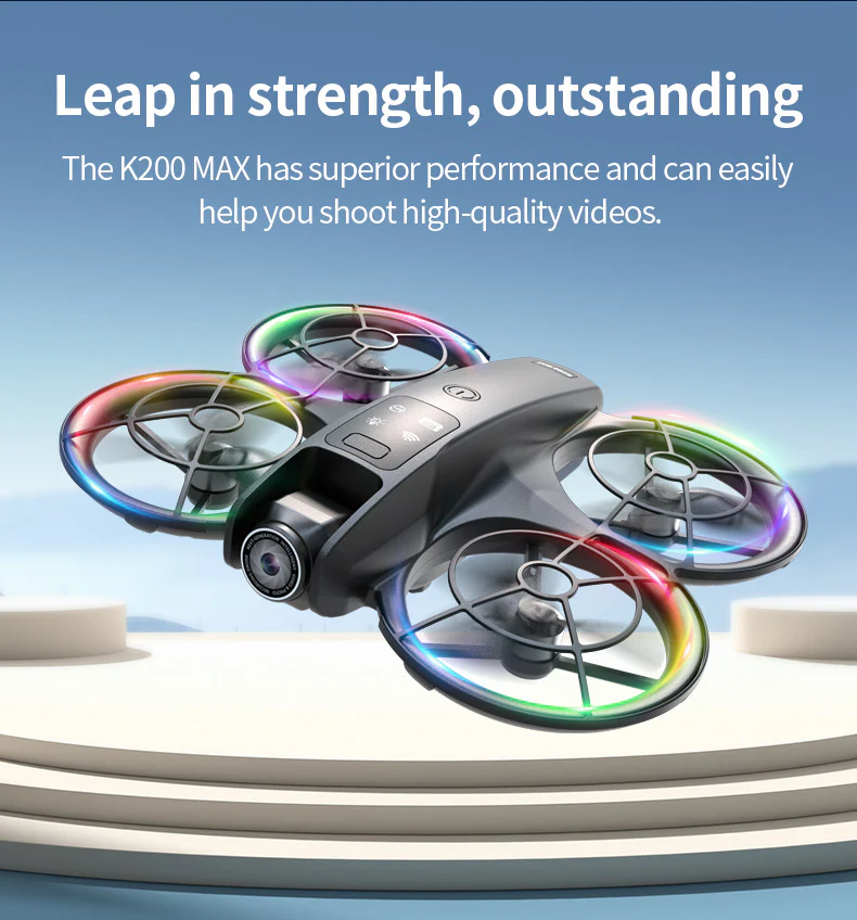 K200 Brushless Drone: Screen Remote, Optical Flow Positioning & Colorful LED Full-Protection Quadcopter - Image 21