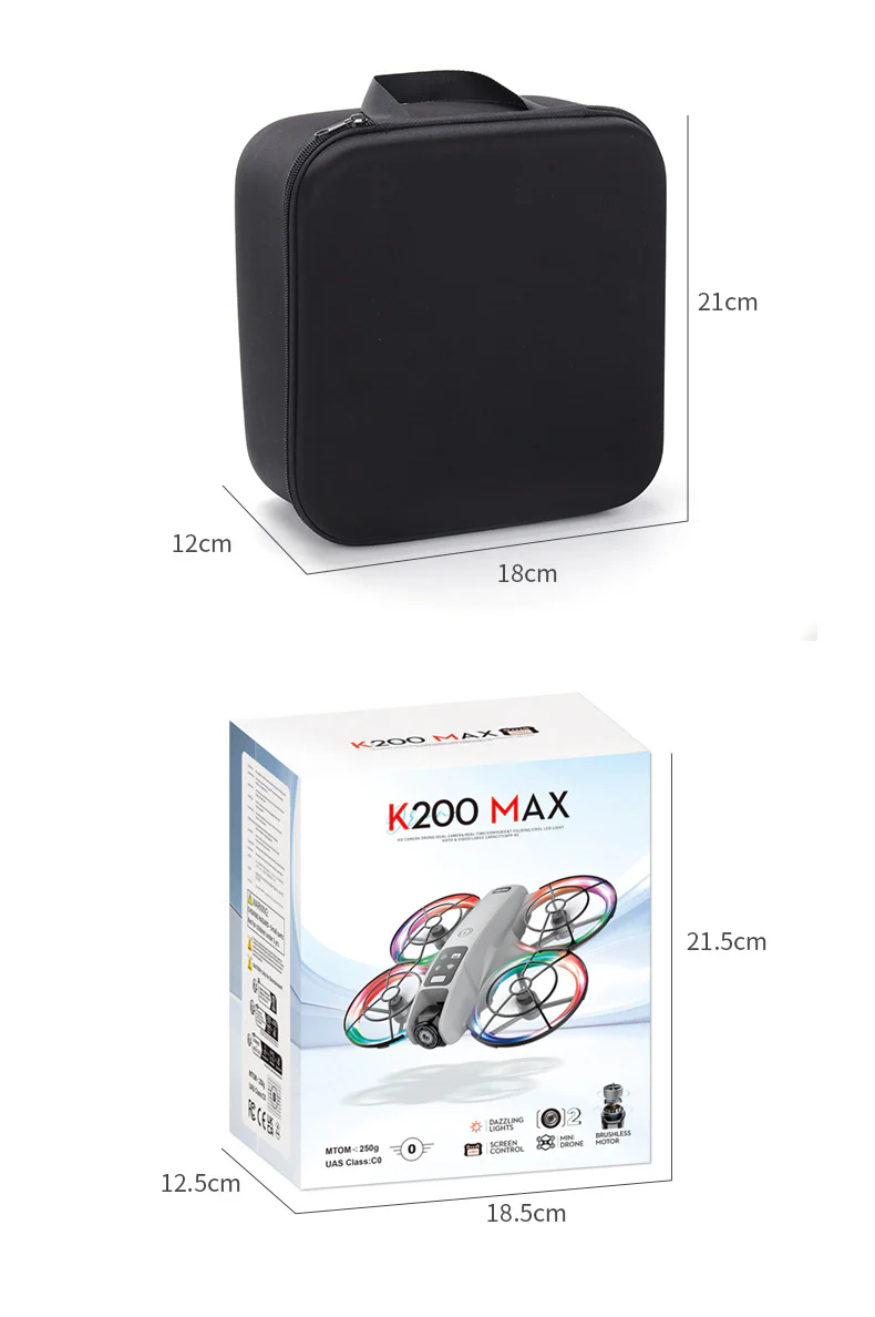 K200 Brushless Drone: Screen Remote, Optical Flow Positioning & Colorful LED Full-Protection Quadcopter - Image 28