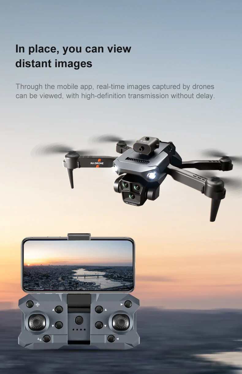 K6 MAX Drone: 4K HD Triple-Camera Quadcopter with 4-Way Obstacle Avoidance, Optical Flow Positioning & Remote Control - Image 15