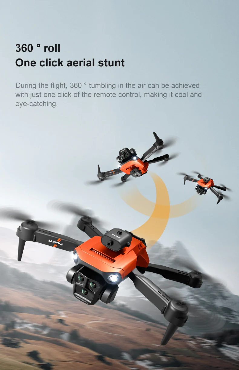 K6 MAX Drone: 4K HD Triple-Camera Quadcopter with 4-Way Obstacle Avoidance, Optical Flow Positioning & Remote Control - Image 16
