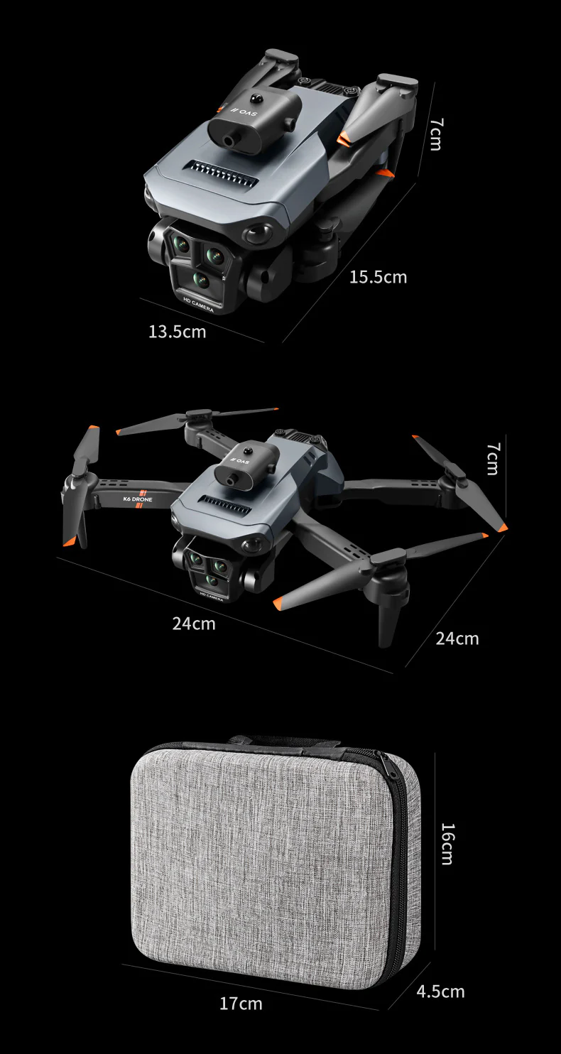 K6 MAX Drone: 4K HD Triple-Camera Quadcopter with 4-Way Obstacle Avoidance, Optical Flow Positioning & Remote Control - Image 20