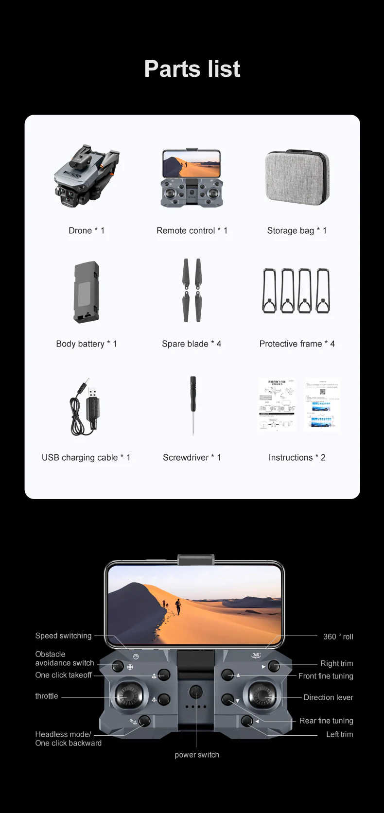 K6 MAX Drone: 4K HD Triple-Camera Quadcopter with 4-Way Obstacle Avoidance, Optical Flow Positioning & Remote Control - Image 21