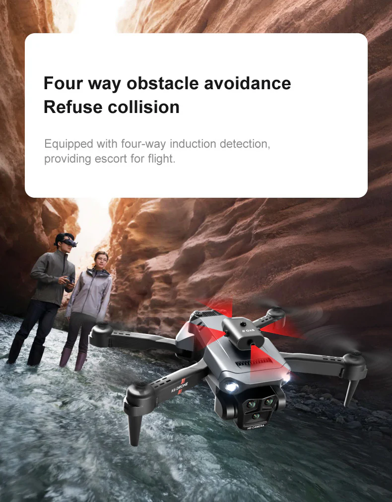 K6 MAX Drone: 4K HD Triple-Camera Quadcopter with 4-Way Obstacle Avoidance, Optical Flow Positioning & Remote Control - Image 8