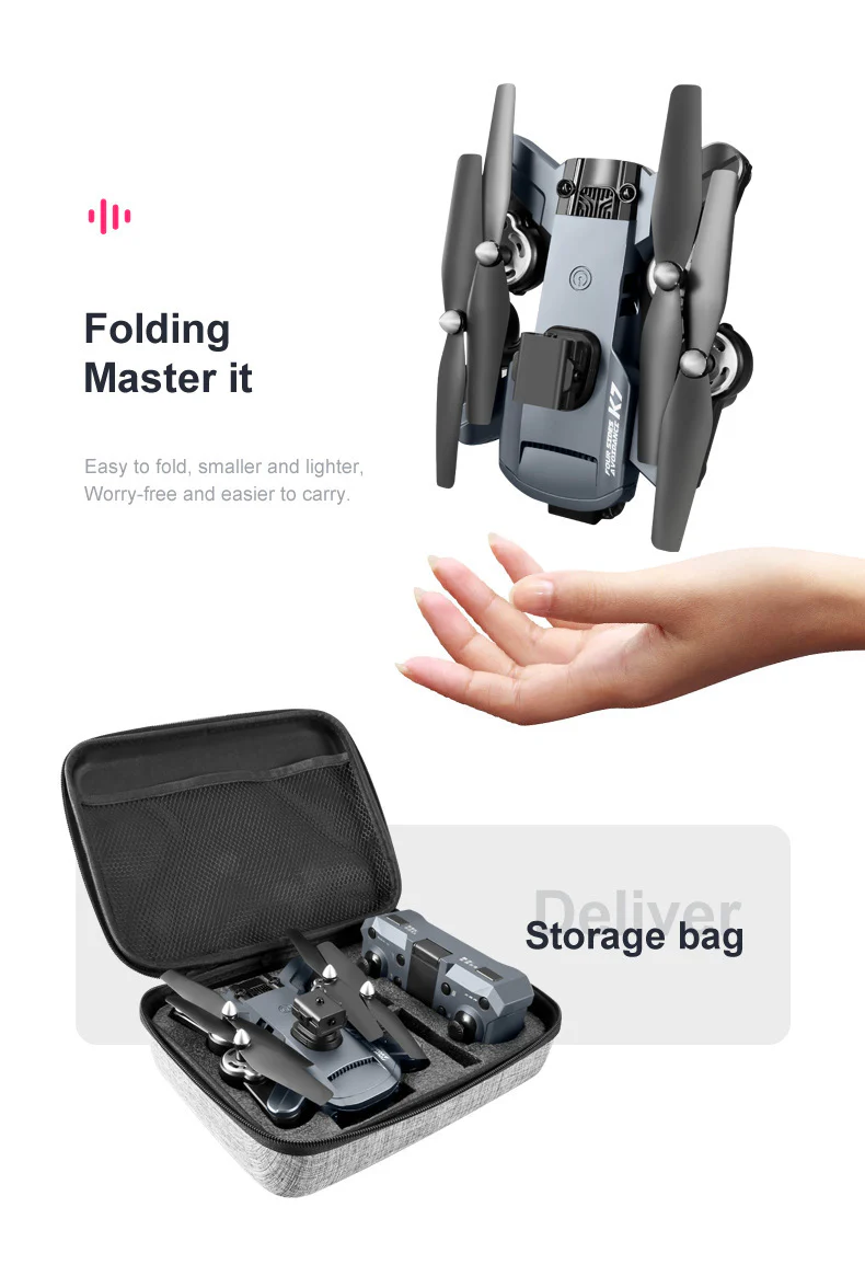 K7 Drone: 8K HD Dual - Camera, Quadcopter, Folding Design, Optical Flow Hover & Obstacle Avoidance - Image 7
