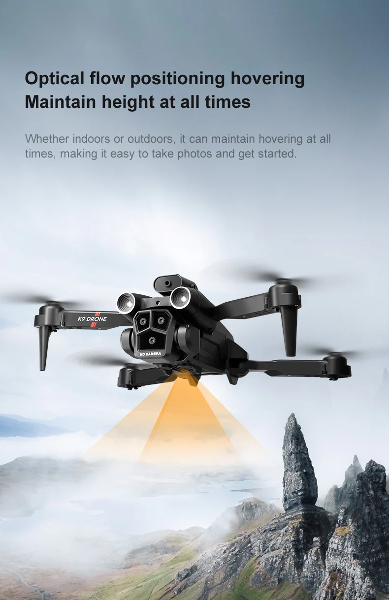 K9MAX Drone: Triple-Lens Aerial Photography Quadcopter with Optical Flow & Obstacle Avoidance, Remote-Controlled Toy Drone - Image 14
