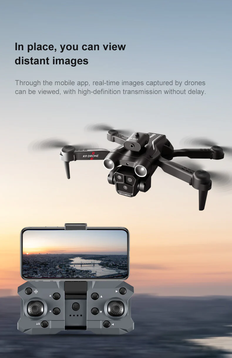 K9MAX Drone: Triple-Lens Aerial Photography Quadcopter with Optical Flow & Obstacle Avoidance, Remote-Controlled Toy Drone - Image 18