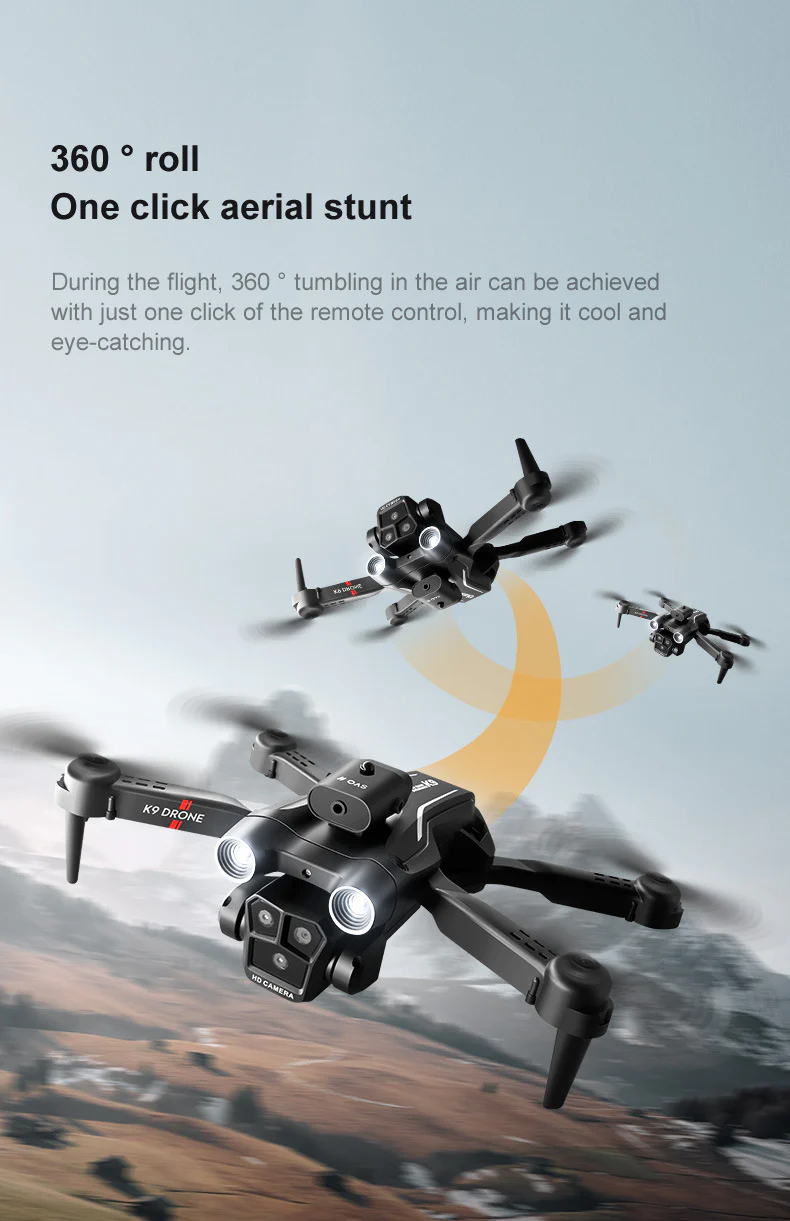 K9MAX Drone: Triple-Lens Aerial Photography Quadcopter with Optical Flow & Obstacle Avoidance, Remote-Controlled Toy Drone - Image 19