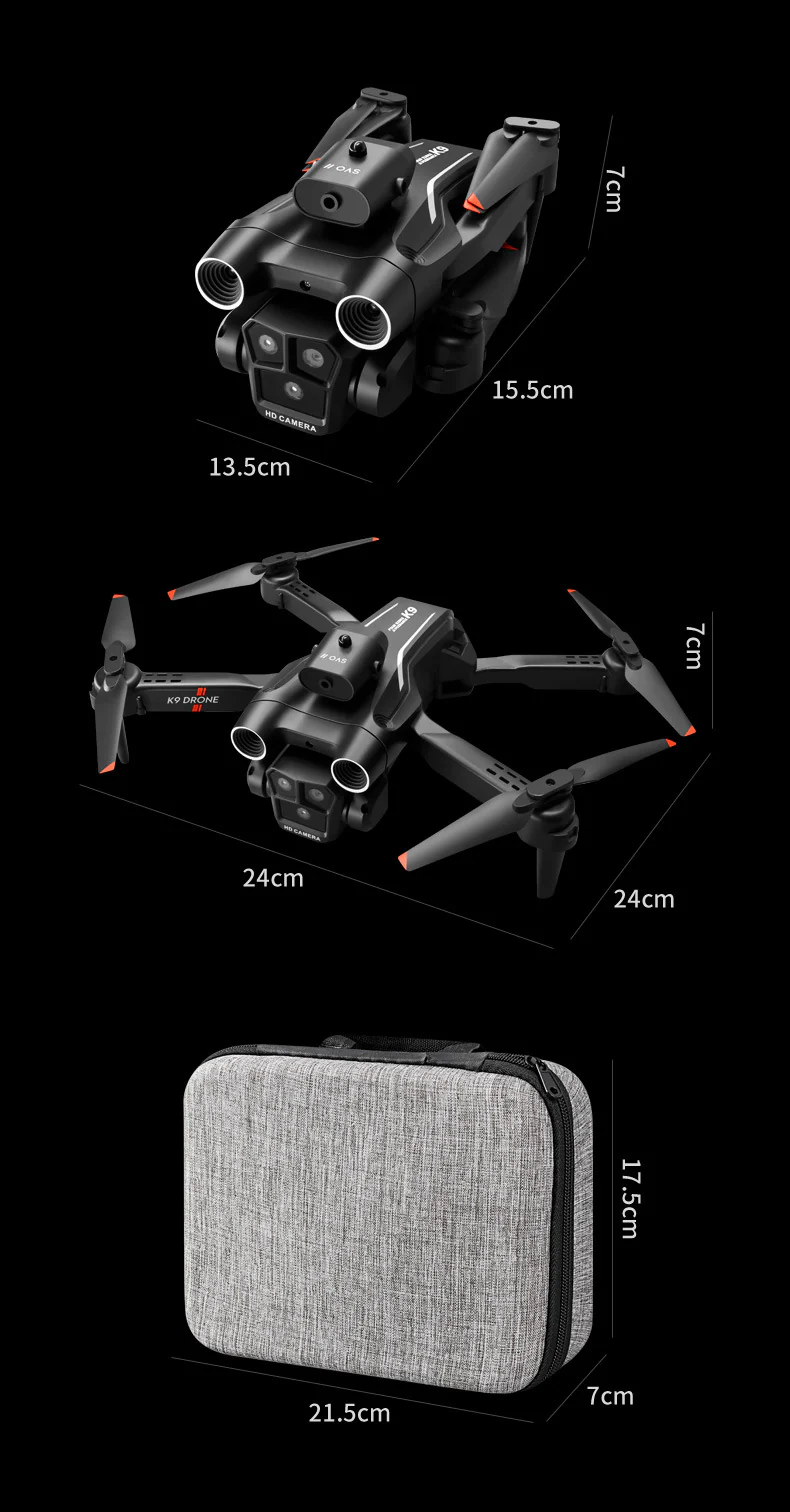 K9MAX Drone: Triple-Lens Aerial Photography Quadcopter with Optical Flow & Obstacle Avoidance, Remote-Controlled Toy Drone - Image 23