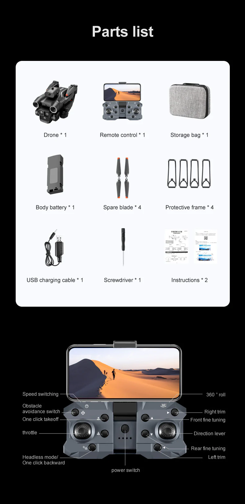 K9MAX Drone: Triple-Lens Aerial Photography Quadcopter with Optical Flow & Obstacle Avoidance, Remote-Controlled Toy Drone - Image 24