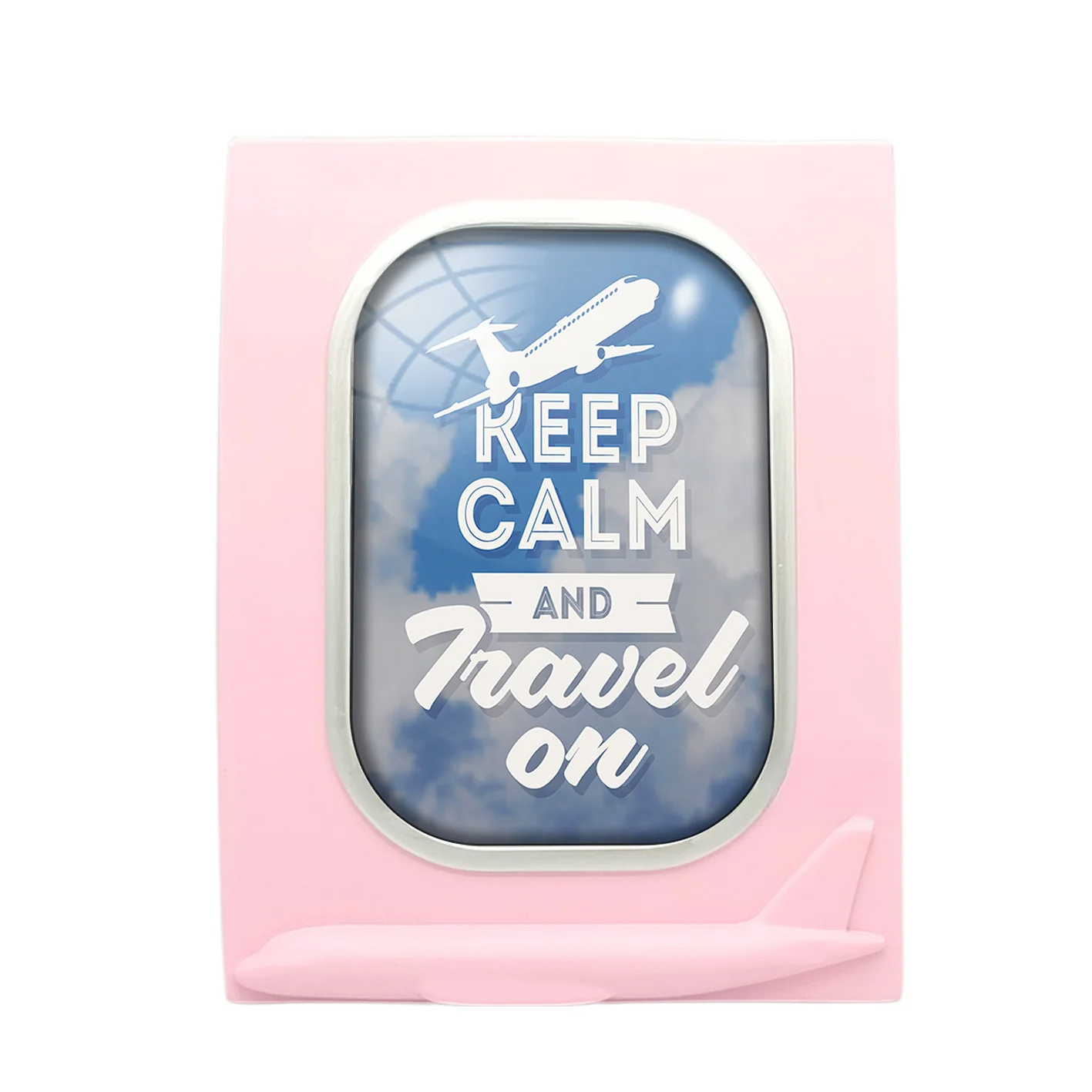 Keep Calm and Travel On Designed Airplane Window Photo Frame - Image 3