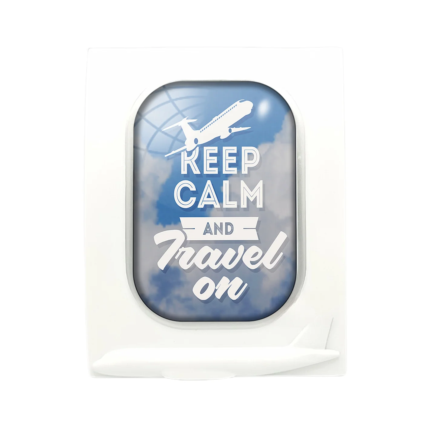 Keep Calm and Travel On Designed Airplane Window Photo Frame - Image 4