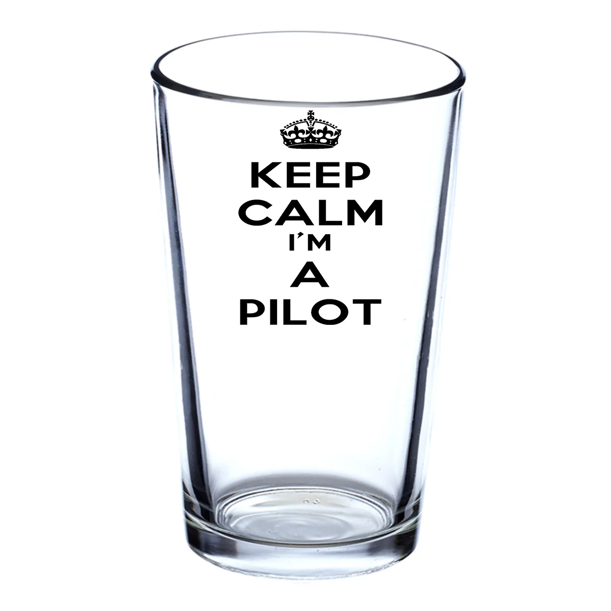 Keep Calm I'm a Pilot Designed Beer & Water Glasses - Image 2
