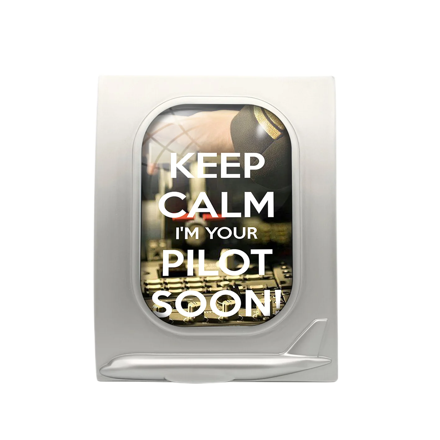 Keep Calm I'm your Pilot Soon Designed Airplane Window Photo Frame - Image 2