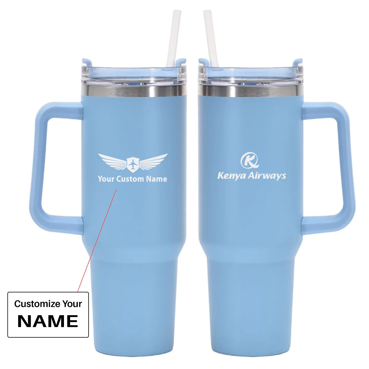 Kenya Airways Designed 40oz Stainless Steel Car Mug With Holder - Image 17
