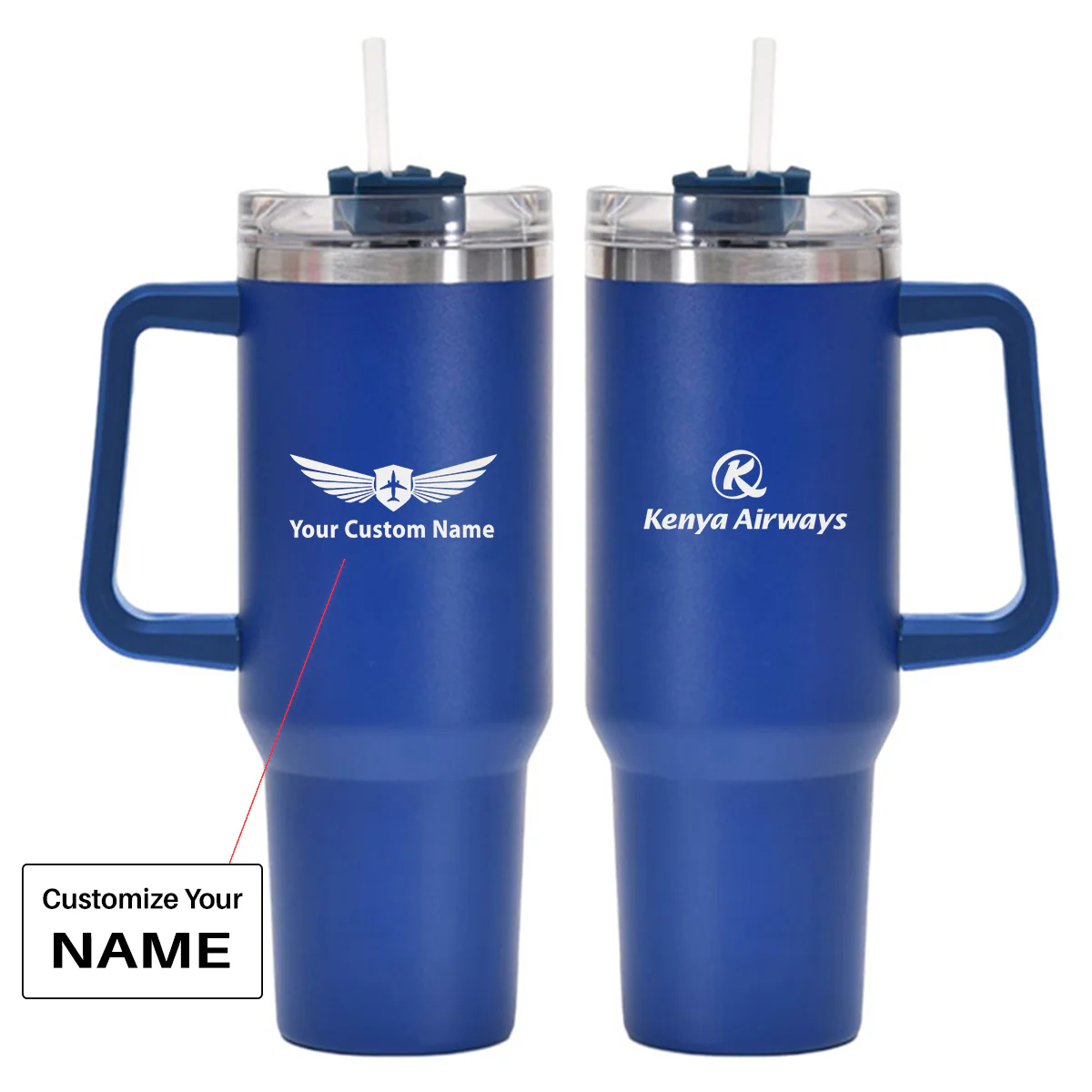 Kenya Airways Designed 40oz Stainless Steel Car Mug With Holder - Image 3