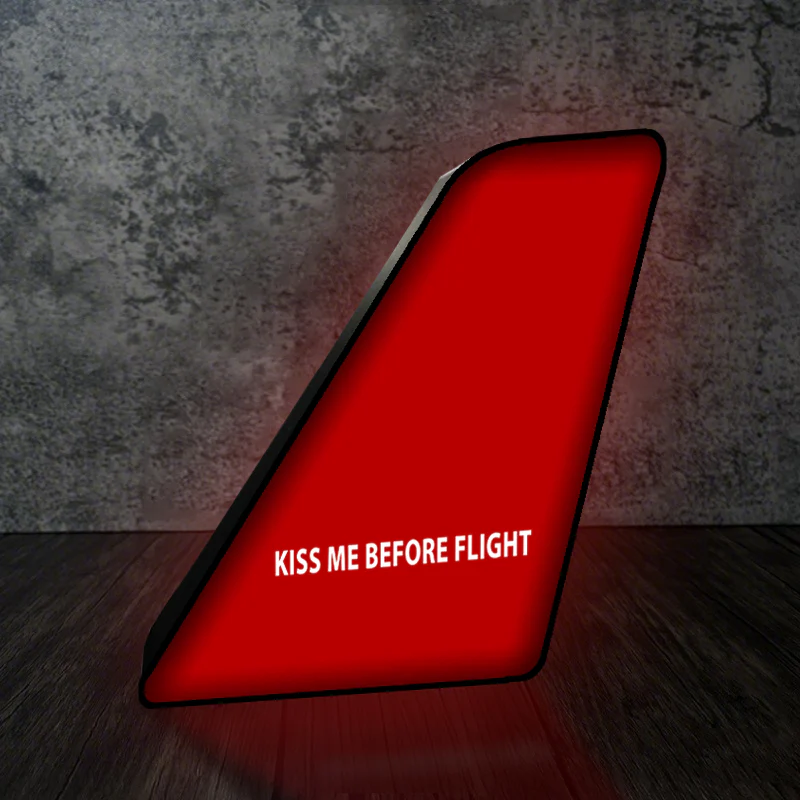 KISS ME BEFORE FLIGHT Designed Led Aircraft Tail & 3D Lamp - Image 4
