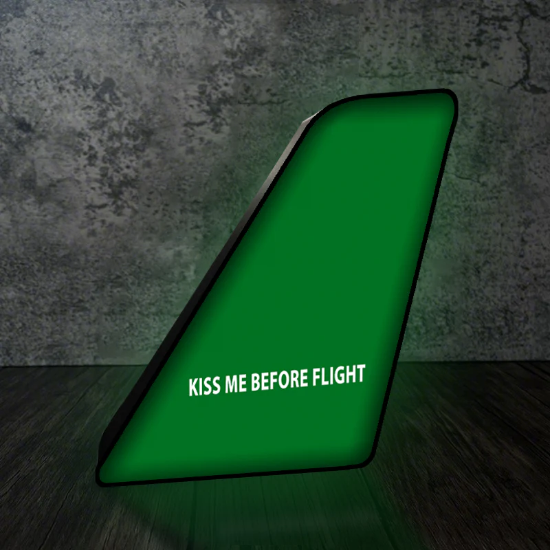 KISS ME BEFORE FLIGHT Designed Led Aircraft Tail & 3D Lamp - Image 7