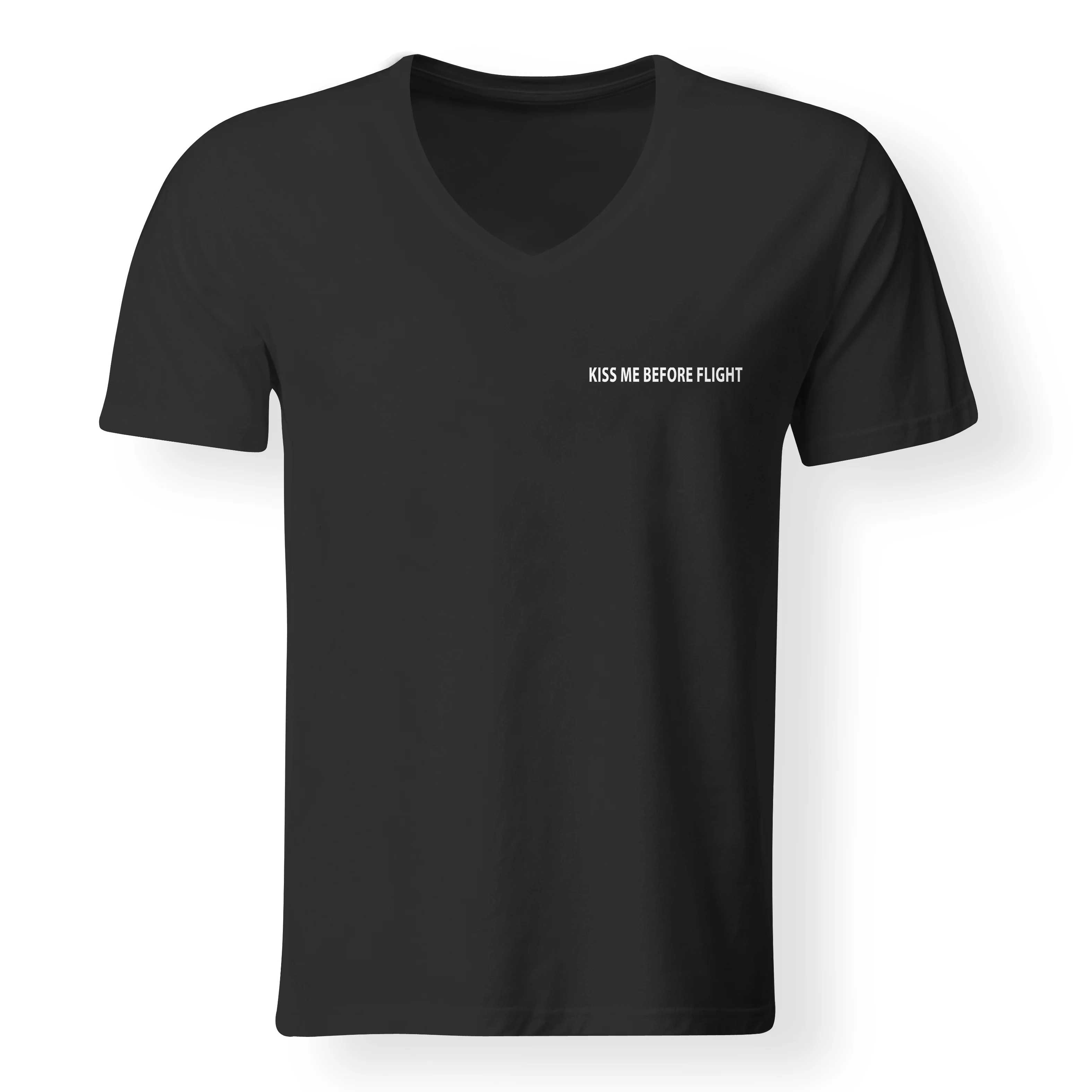 KISS ME BEFORE FLIGHT Designed V-Neck T-Shirts - Image 3