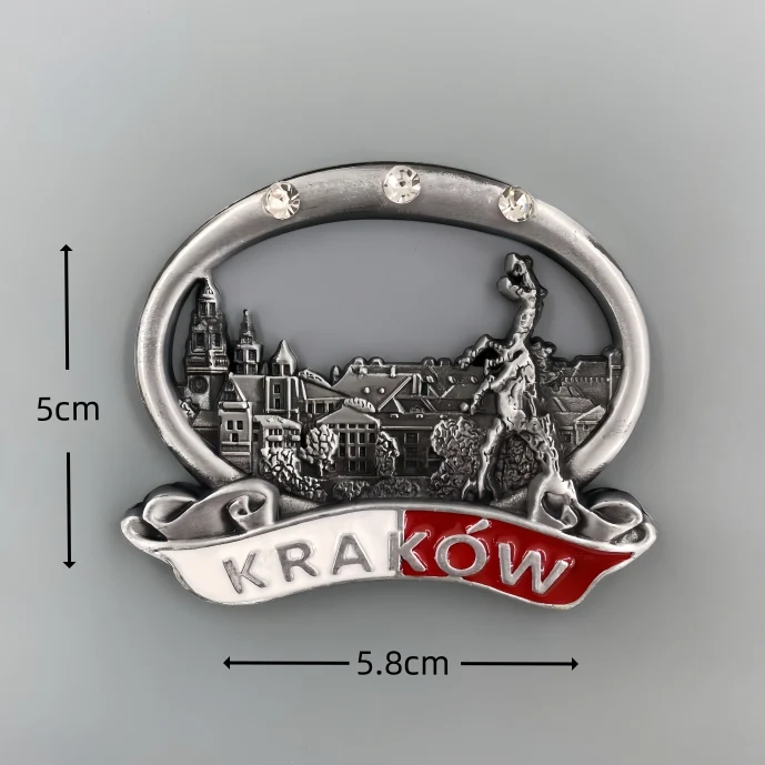 Krakow, Poland 3D Metal Fridge Magnets