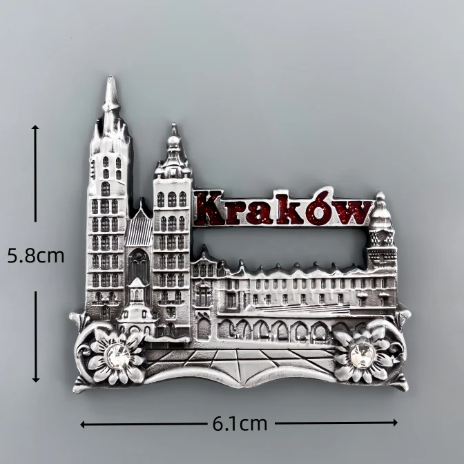 Krakow Town Hall Clock Tower 3D Metal Fridge Magnets