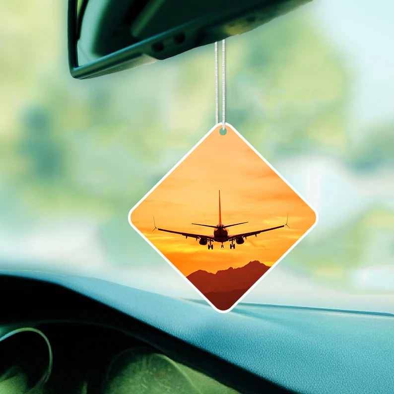 Landing Aircraft During Sunset Designed Car Air Fresheners