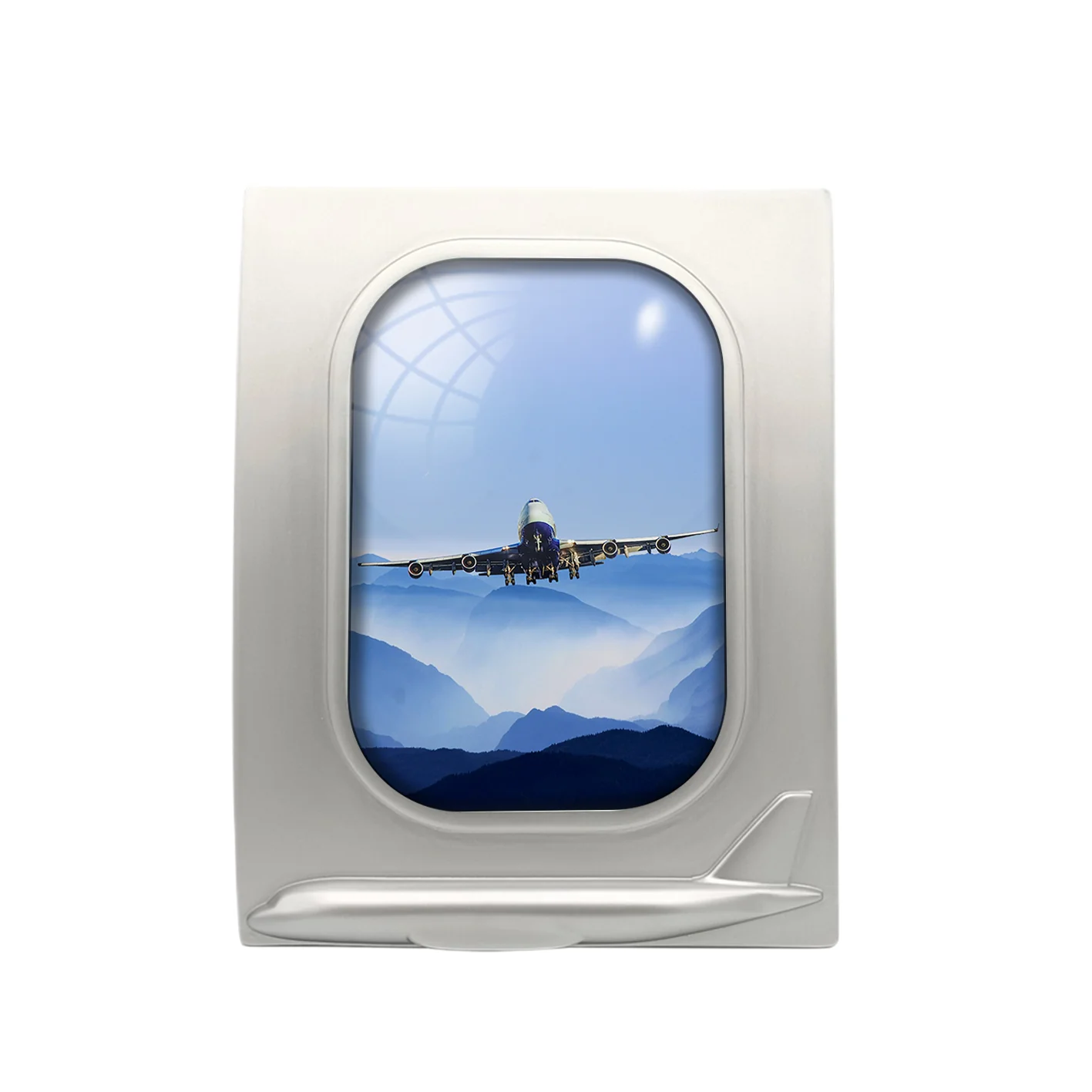 Landing Boeing 747 From Front Designed Airplane Window Photo Frame - Image 2