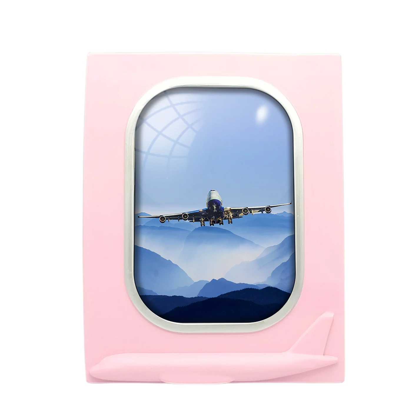 Landing Boeing 747 From Front Designed Airplane Window Photo Frame - Image 3