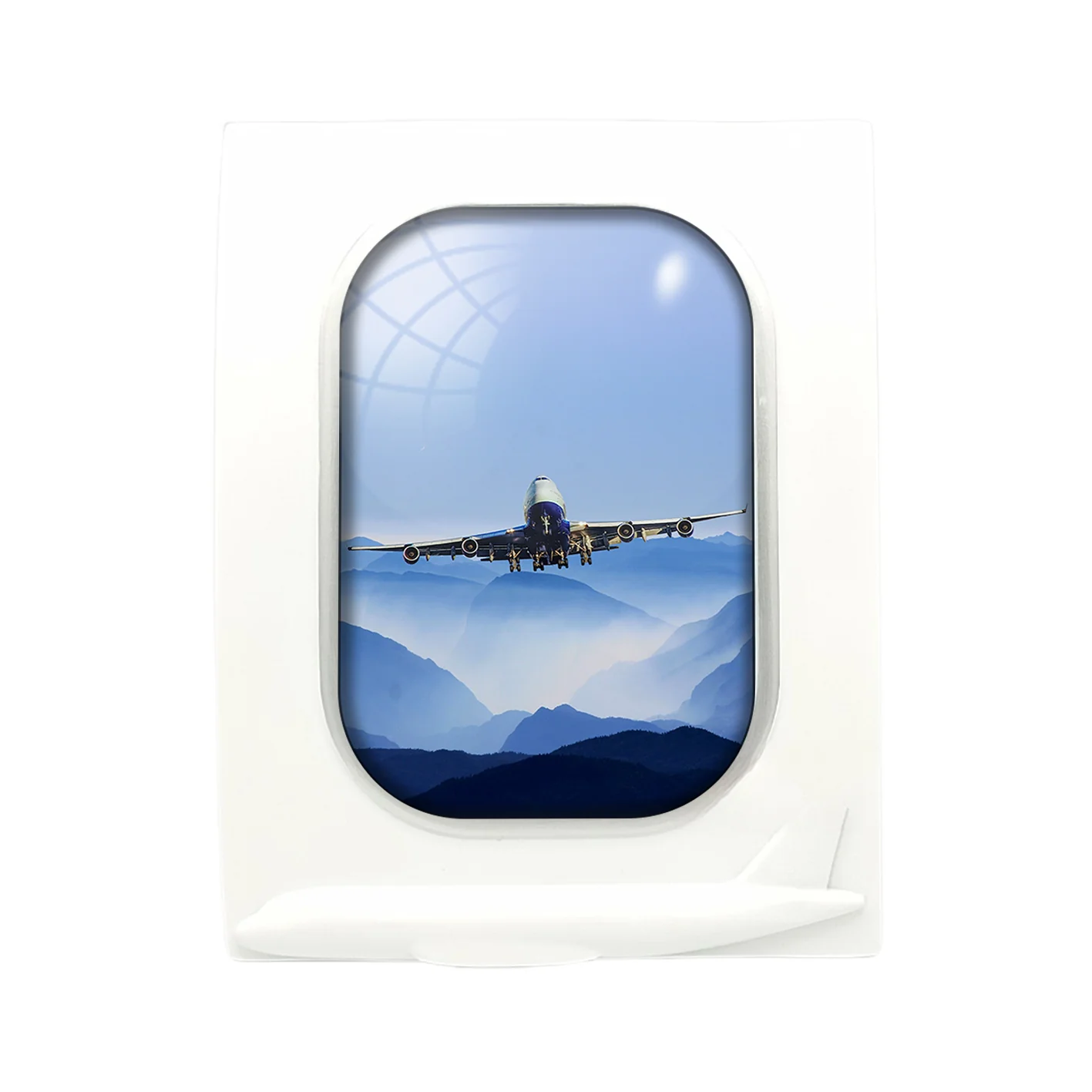 Landing Boeing 747 From Front Designed Airplane Window Photo Frame - Image 4